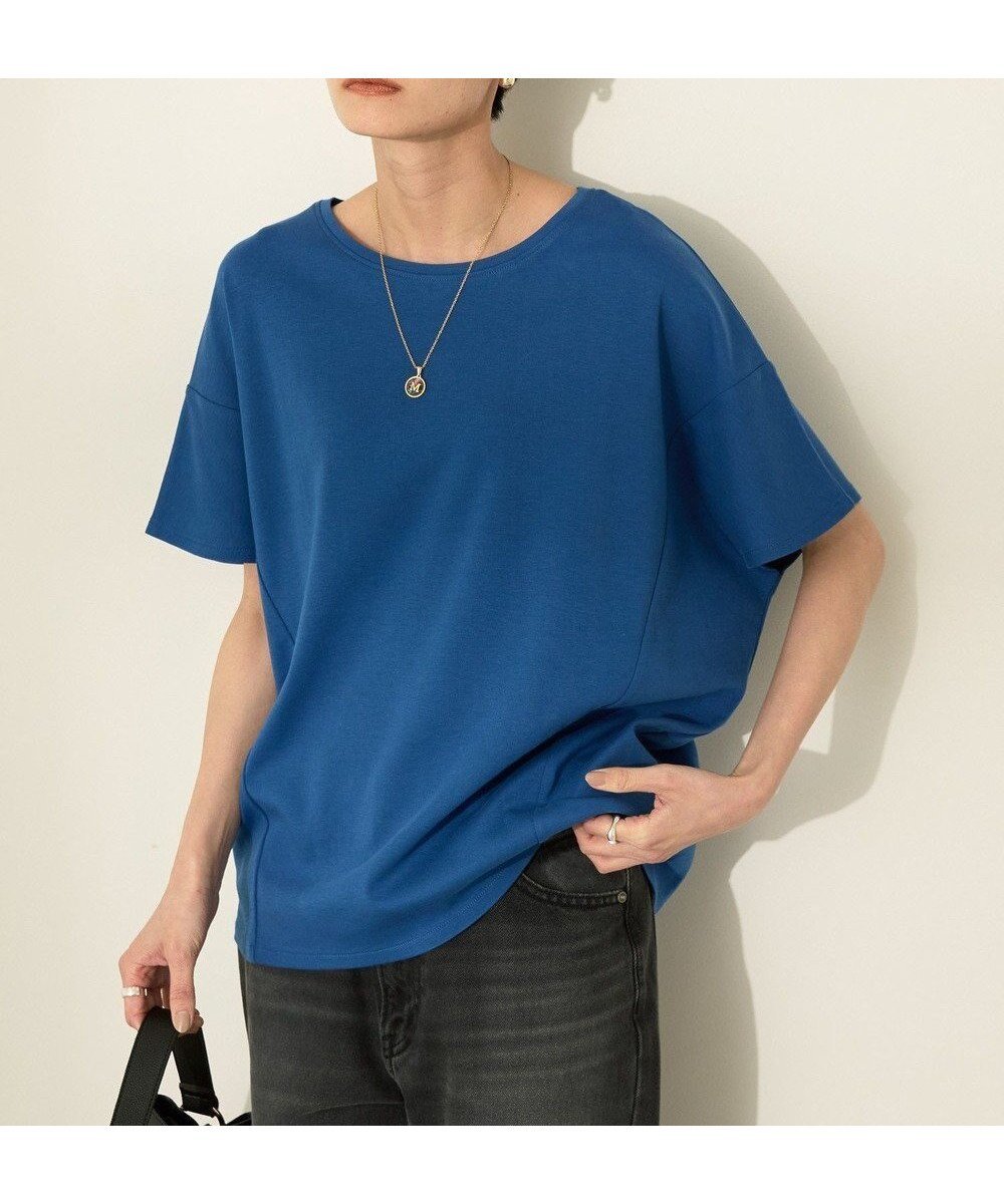 【アメリカンホリック/AMERICAN HOLIC】の【接触冷感】フレンチスリーブコクーンプルオーバー インテリア・キッズ・メンズ・レディースファッション・服の通販 founy(ファニー) 　ファッション　Fashion　レディースファッション　Fashion for Women　トップス・カットソー　Cut & Sew Tops　シャツ・ブラウス・オフィスカジュアル　Elegant Blouses & Button-Ups　ロングTシャツ・Tシャツ　Longline T-Shirts & Tees　カジュアルプルオーバー・ニットトップス　Pullovers & Knit Tops / Casual Pullovers　カットソー・ベーシックTシャツ　Cut-and-Sewn Tops / Stretch Tees & Basics　カットソー　Cut and Sewn Top　スリーブ　Sleeve, Long Sleeve / Short Sleeve　フレンチ　French, French Style　ポケット　Pocket, Pocket Detail　夏　Summer　春　Spring　S/S・春夏　SS, Spring/Summer, Warm Season　Deep Blue|ID: prp329100004552148 ipo3291000000032297881