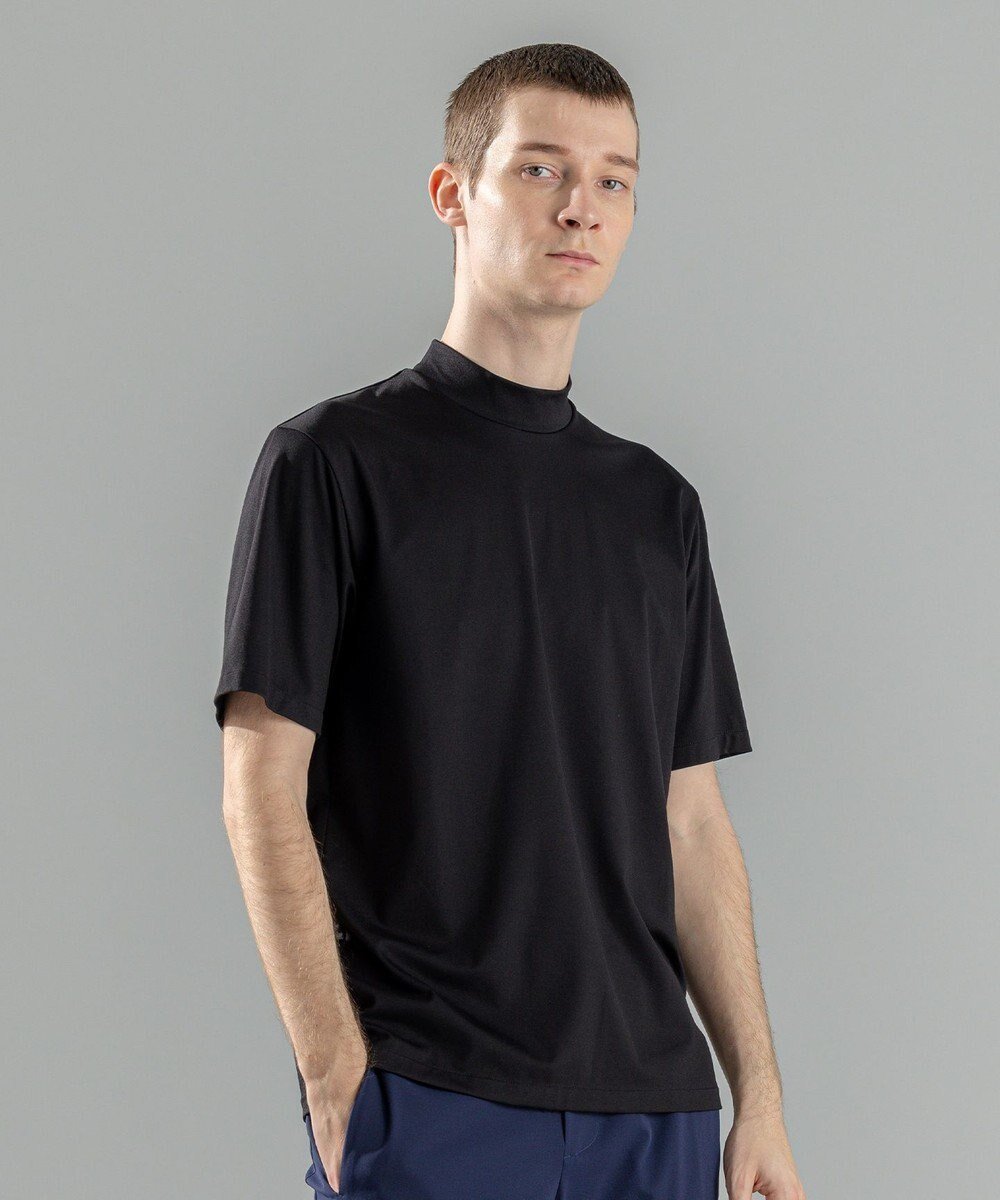 【ジョゼフ オム/JOSEPH HOMME / MEN】の新素材【接触冷感/UVカット】ハイゲージベアスムース モックネックカットソー インテリア・キッズ・メンズ・レディースファッション・服の通販 founy(ファニー) 　ファッション　Fashion　メンズファッション　MEN　トップス・カットソー　Tops/Tshirt/Men　シャツ　Shirts　インナー　Inner　春　Spring　カットソー　Cut And Sew　シンプル　Simple　ジャケット　Jacket　ストレッチ　Stretch　プリント　Print　ベーシック　Basic　半袖　Short Sleeve　S/S・春夏　Ss・Spring/Summer　再入荷　Restock/Back In Stock/Re Arrival　夏　Summer　エレガント 上品　Elegant　ブラック系|ID: prp329100004553682 ipo3291000000032184799