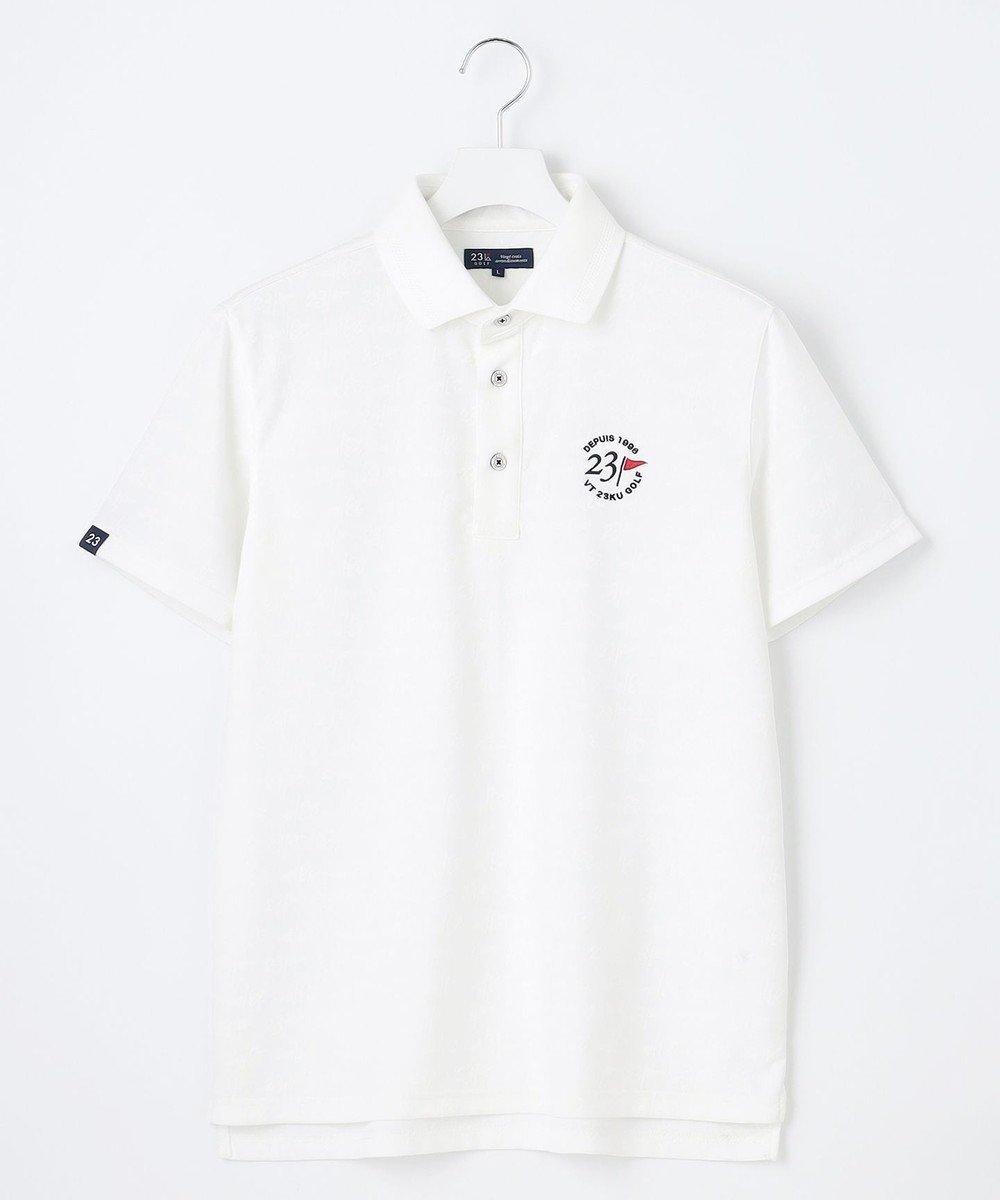 【23区 ゴルフ/23区GOLF / MEN】の【MEN】【吸水速乾・UVケア】ロゴジャガード 半袖ポロシャツ インテリア・キッズ・メンズ・レディースファッション・服の通販 founy(ファニー) 　ファッション　Fashion　メンズファッション　Fashion for Men　トップス・カットソー　Cut & Sew Tops　メンズシャツ　Shirts　ポロシャツ / きれいめカジュアルスタイル　Polo Shirts　ゴルフ　Golf　シンプル　Simple, Minimal　ベーシック　Basic, Essential　ポロシャツ　Polo Shirt, Collared Tee　ラグジュアリー　Luxury, Elegant　半袖　Short Sleeve, Half Sleeve　吸水　Absorbent, Quick-Dry　夏　Summer　春　Spring　S/S・春夏　SS, Spring/Summer, Warm Season　無地　Plain, Solid Color　ホワイト系|ID: prp329100004553692 ipo3291000000033551741