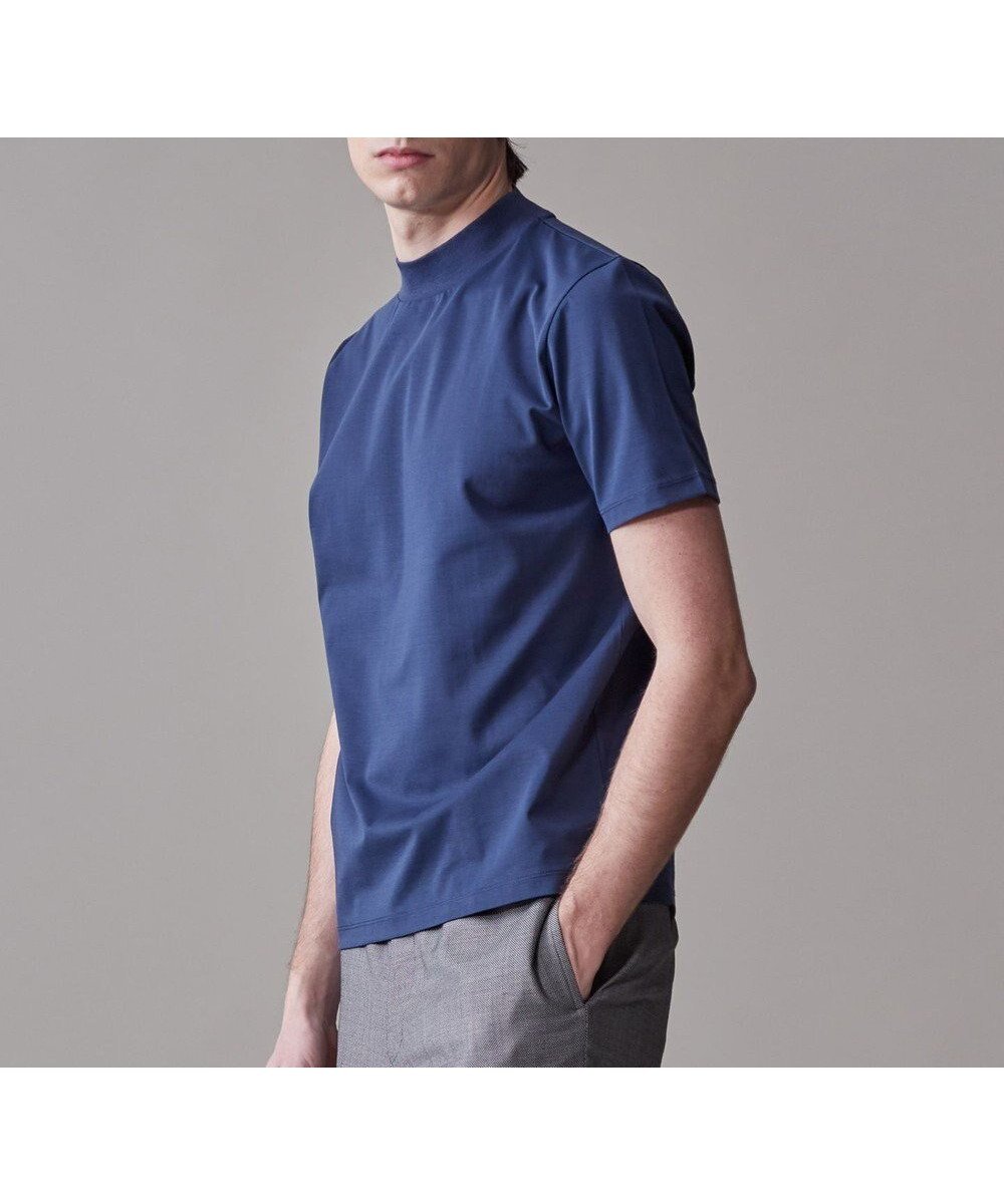 【ジェイ プレス/J.PRESS / MEN】のシルクのような光沢感の上品Tシャツ【UVカット / 接触冷感 / 吸水速乾】【J.PRESS PREMIUM JERSEY】ポンチモックネック Tシャツ インテリア・キッズ・メンズ・レディースファッション・服の通販 founy(ファニー) 　ファッション　Fashion　メンズファッション　Men's Style Online　トップス・カットソー　Tops/Tshirt/Men　シャツ　Shirts　インナー　Inner　春　Spring　カットソー　Cut And Sew　吸水　Water Absorption　シルク　Silk　シンプル　Simple　ジャケット　Jacket　ジャージー　Jersey　なめらか　Smooth　フィット　Fit　プリント　Print　モックネック　Mock Neck　無地　Plain Color　レギュラー　Regular　ワンポイント　One Point　S/S・春夏　Ss・Spring/Summer　おすすめ　Recommend　夏　Summer　エレガント 上品　Elegant　ビジネス 仕事 通勤　Business　ネイビー系|ID: prp329100004553697 ipo3291000000032649533