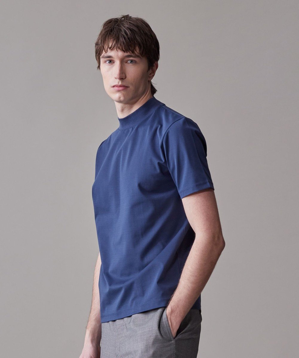 【ジェイ プレス/J.PRESS / MEN】のシルクのような光沢感の上品Tシャツ【UVカット / 接触冷感 / 吸水速乾】【J.PRESS PREMIUM JERSEY】ポンチモックネック Tシャツ インテリア・キッズ・メンズ・レディースファッション・服の通販 founy(ファニー) 　ファッション　Fashion　メンズファッション　Fashion for Men　トップス・カットソー　Cut & Sew Tops　メンズシャツ　Shirts　インナー　Innerwear　春　Spring　カットソー　Cut and Sewn Top　吸水　Absorbent, Quick-Dry　シルク　Silk, 100% Silk　ジャケット　Jacket, Outerwear　なめらか　Smooth, Silky Texture　フィット　Fit, Slim Fit　プリント　Print, Printed Pattern　モックネック　Mock Neck, Short Turtleneck　無地　Plain, Solid Color　レギュラー　Regular, Standard Fit　ワンポイント　One Point, Statement Accent　S/S・春夏　SS, Spring/Summer, Warm Season　おすすめ　Recommended / Our Picks　夏　Summer　エレガント 上品　Elegant　ネイビー系|ID: prp329100004553697 ipo3291000000033286355