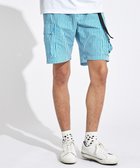 【ピーダブリュサーキュラス/PW CIRCULUS / MEN】の【高通気 / 軽撥水 / 軽量のDotAir 使用】【MEN】ストライプ柄ショーツ サックスブルー系2|ID: prp329100004553698 ipo3291000000032675054