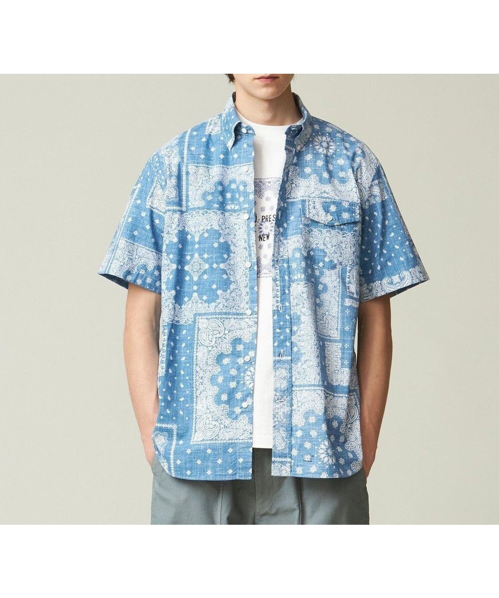 【ジェイ プレス/J.PRESS / MEN】のペイズリーバンダナプリント シャツ インテリア・キッズ・メンズ・レディースファッション・服の通販 founy(ファニー) 　ファッション　Fashion　メンズファッション　Fashion for Men　トップス・カットソー　Cut & Sew Tops　メンズシャツ　Shirts　インナー　Innerwear　ヴィンテージ　Vintage Style　春　Spring　シンプル　Simple, Minimal　ドレス　Dress, One-Piece　ハーフ　Half, Half-Length　バランス　Balance, Style Balance　パッチワーク　Patchwork, Mixed Fabric　プリント　Print, Printed Pattern　ベーシック　Basic, Essential　羽織　Haori, Light Jacket　メンズ　Men's, Menswear　S/S・春夏　SS, Spring/Summer, Warm Season　再入荷　Restock / Back in Stock　おすすめ　Recommended / Our Picks　夏　Summer　ダルブルー系5|ID: prp329100004553703 ipo3291000000032695424