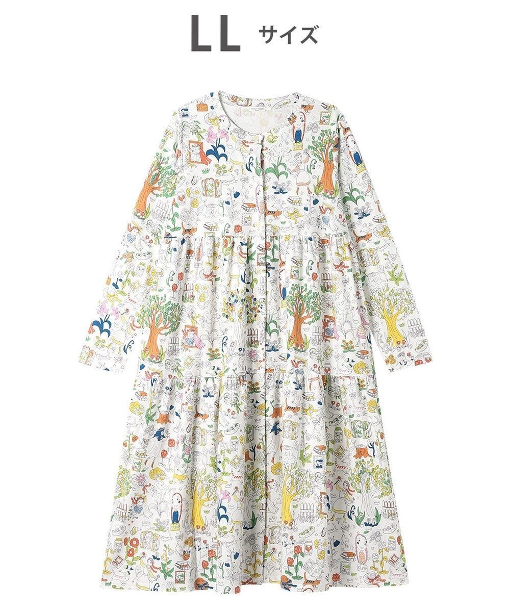 【ツモリチサト スリープ/tsumori chisato SLEEP】のツモリチサト ルームウエア ワンピース 長袖 綿100%(本体) ロング丈(ふくらはぎ付近) UNX533 /ワコール インテリア・キッズ・メンズ・レディースファッション・服の通販 founy(ファニー) 　ファッション　Fashion　レディースファッション　Ladies' Fashion Online　ワンピース　Dress　パジャマ　Pajamas　ポケット　Pocket　ロング　Long　再入荷　Restock/Back In Stock/Re Arrival　長袖　Long Sleeve　アイボリー|ID: prp329100004553727 ipo3291000000032676165