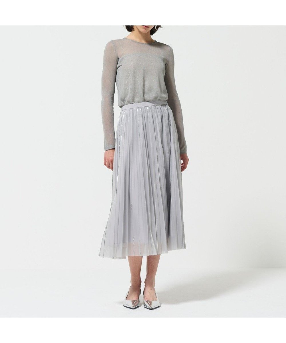 【グレース コンチネンタル/GRACE CONTINENTAL】のフォイルラインプリーツスカート インテリア・キッズ・メンズ・レディースファッション・服の通販 founy(ファニー) ファッション Fashion レディースファッション Fashion for Women スカート Skirts プリーツスカート / 上品フェミニンスタイル Pleated Skirts シアー Sheer, See-Through シフォン Chiffon, Lightweight Fabric シルバー Silver, Metallic Silver プリント Print, Printed Pattern プリーツ Pleats, Pleated エレガント 上品 Elegant 夏 Summer S/S・春夏 SS, Spring/Summer, Warm Season A/W・秋冬 Autumn/Winter グレー|ID: prp329100004553797 ipo3291000000034424024