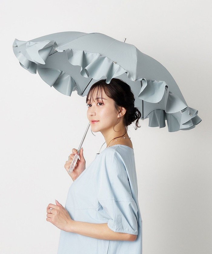 【ムーンバット/MOONBAT】の【一級遮光日傘】LANVIN en Bleu (ランバン オン ブルー) 長傘 フレアフリル 遮光 遮熱 UV インテリア・キッズ・メンズ・レディースファッション・服の通販 founy(ファニー) https://founy.com/ ファッション Fashion レディースファッション Ladies' Fashion Online 傘 / レイングッズ Umbrellas/Rainwear コンパクト Compact 傘 Umbrella チャーム Charm フリル Frills フレア Flare 日傘 Parasol ミックス Mix ワンポイント One Point おすすめ Recommend |ID: prp329100004553938 ipo3291000000032414420
