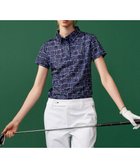【23区 ゴルフ/NIJYUSANKU GOLF】の盛夏対応のマルチ機能【接触冷感・UVケア・吸水速乾】【WOMEN】総ロゴ カノコシャツ ネイビー系5|ID: prp329100004553950 ipo3291000000032603293