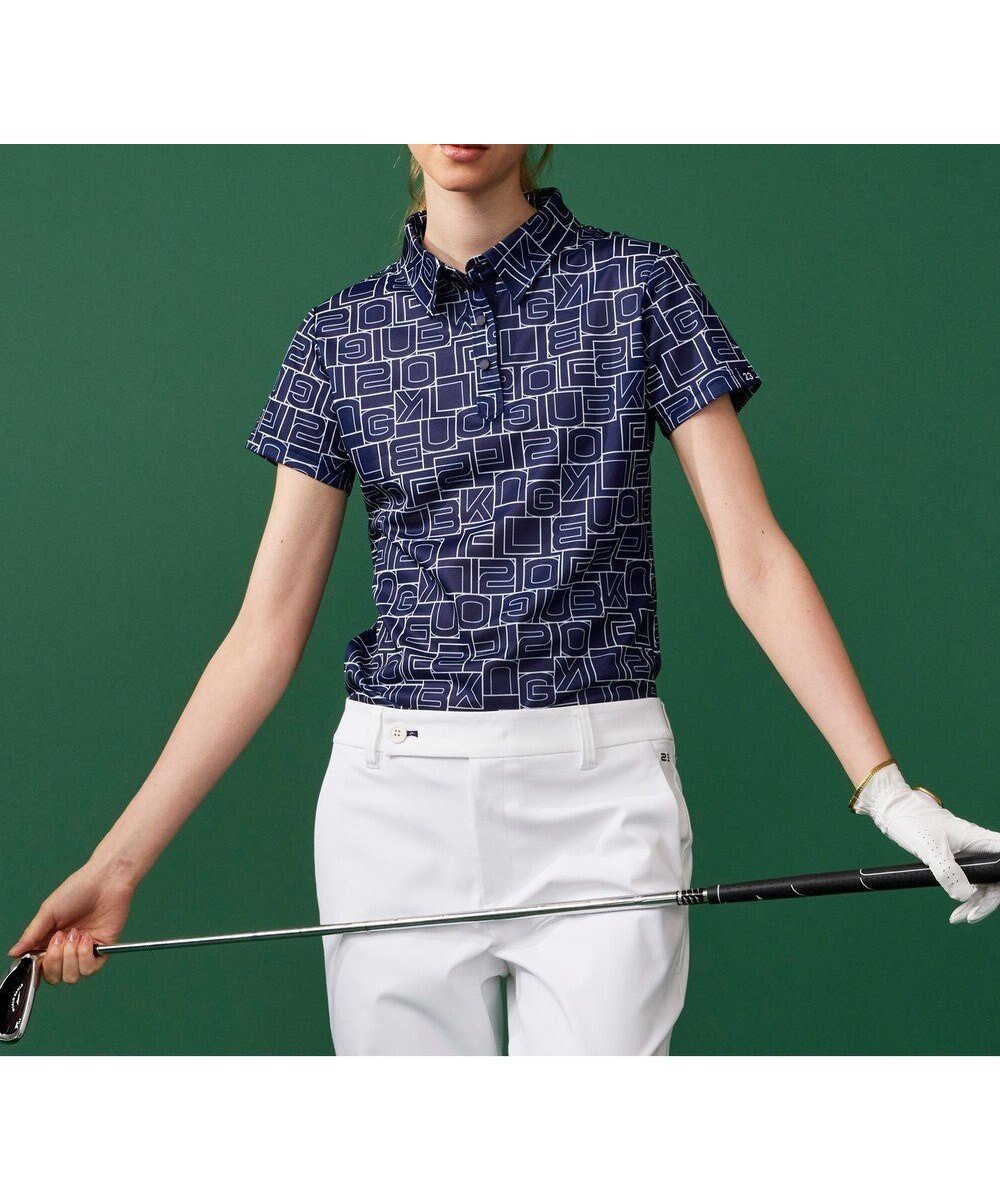 【23区 ゴルフ/NIJYUSANKU GOLF】の盛夏対応のマルチ機能【接触冷感・UVケア・吸水速乾】【WOMEN】総ロゴ カノコシャツ インテリア・キッズ・メンズ・レディースファッション・服の通販 founy(ファニー) 　ファッション　Fashion　レディースファッション　Ladies' Fashion Online　トップス・カットソー　Tops/Tshirt　シャツ/ブラウス　Shirts/Blouses　ポロシャツ　Polo Shirts　オレンジ　Orange　秋　Autumn/Fall　グラフィック　Graphic　吸水　Water Absorption　軽量　Lightweight　バランス　Balance　プリント　Print　ベーシック　Basic　ポロシャツ　Polo Shirt　A/W・秋冬　Aw・Autumn/Winter・Fw・Fall-Winter　再入荷　Restock/Back In Stock/Re Arrival　夏　Summer　ネイビー系5|ID: prp329100004553950 ipo3291000000032603293