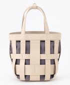 【イザック/Y'SACCS】の【リサイクルレザー】メッシュかごバッグ small アイボリー×グレージュ|ID: prp329100004553955 ipo3291000000032686600