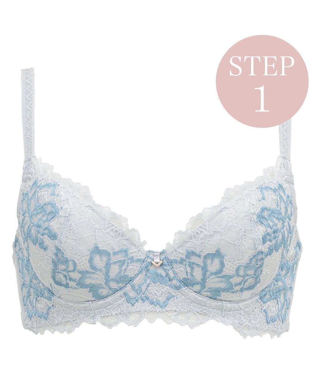 【ブラデリス ニューヨーク/BRADELIS New York】の【BRADELIS New York / 育乳補整ブラ・STEP1 集める】ウェンディステップ1ブラ24S2 インテリア・キッズ・メンズ・レディースファッション・服の通販 founy(ファニー) 　ファッション　Fashion　レディースファッション　Fashion for Women　アンダー　Underwear Essentials　クリスタル　Crystal, Swarovski　コンパクト　Compact, Small Size　シンプル　Simple, Minimal　ストレッチ　Stretch, Stretchy Fabric　センター　Center, Center Line　バランス　Balance, Style Balance　フィット　Fit, Slim Fit　フェミニン　Feminine, Girly　フロント　Front, Front Design　ブラジャー　Bra, Lingerie　ポケット　Pocket, Pocket Detail　モチーフ　Motif, Design Theme　ラップ　Wrap, Wrap Design　レース　Lace, Lace Fabric　ワイヤー　Wire, Wired Bra　おすすめ　Recommended / Our Picks　エレガント 上品　Elegant　ブルー|ID: prp329100004553959 ipo3291000000032733793