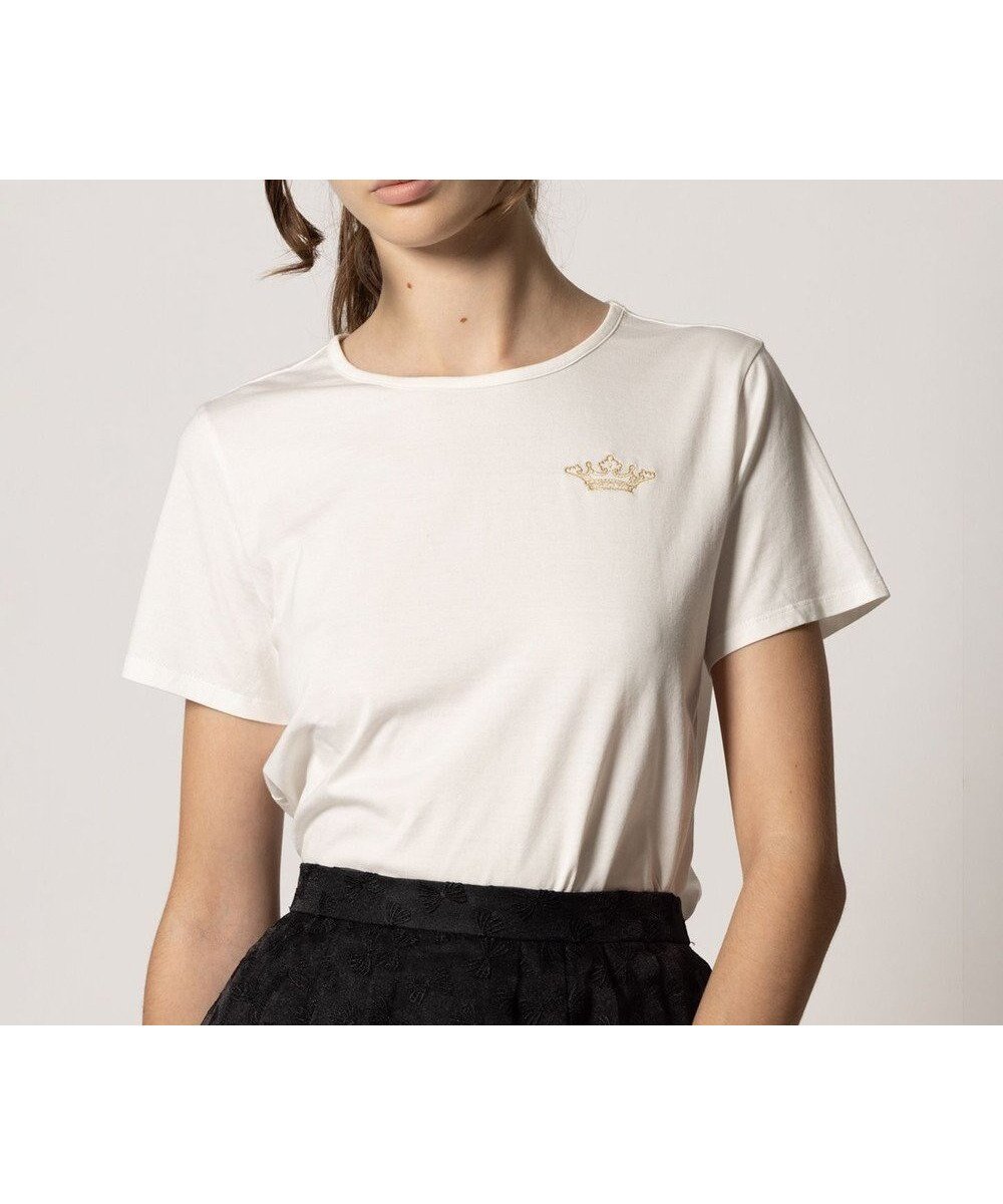 【トッカ/TOCCA】の【洗える】TOCCA LOGO TEE Tシャツ インテリア・キッズ・メンズ・レディースファッション・服の通販 founy(ファニー) 　ファッション　Fashion　レディースファッション　Ladies' Fashion Online　トップス・カットソー　Tops/Tshirt　シャツ/ブラウス　Shirts/Blouses　ロング / Tシャツ　T-Shirts　カットソー　Cut and Sewn　カットソー　Cut And Sew　クラウン　Crown　夏　Summer　春　Spring　S/S・春夏　Ss・Spring/Summer　洗える　Washable　ホワイト系|ID: prp329100004553965 ipo3291000000032582273