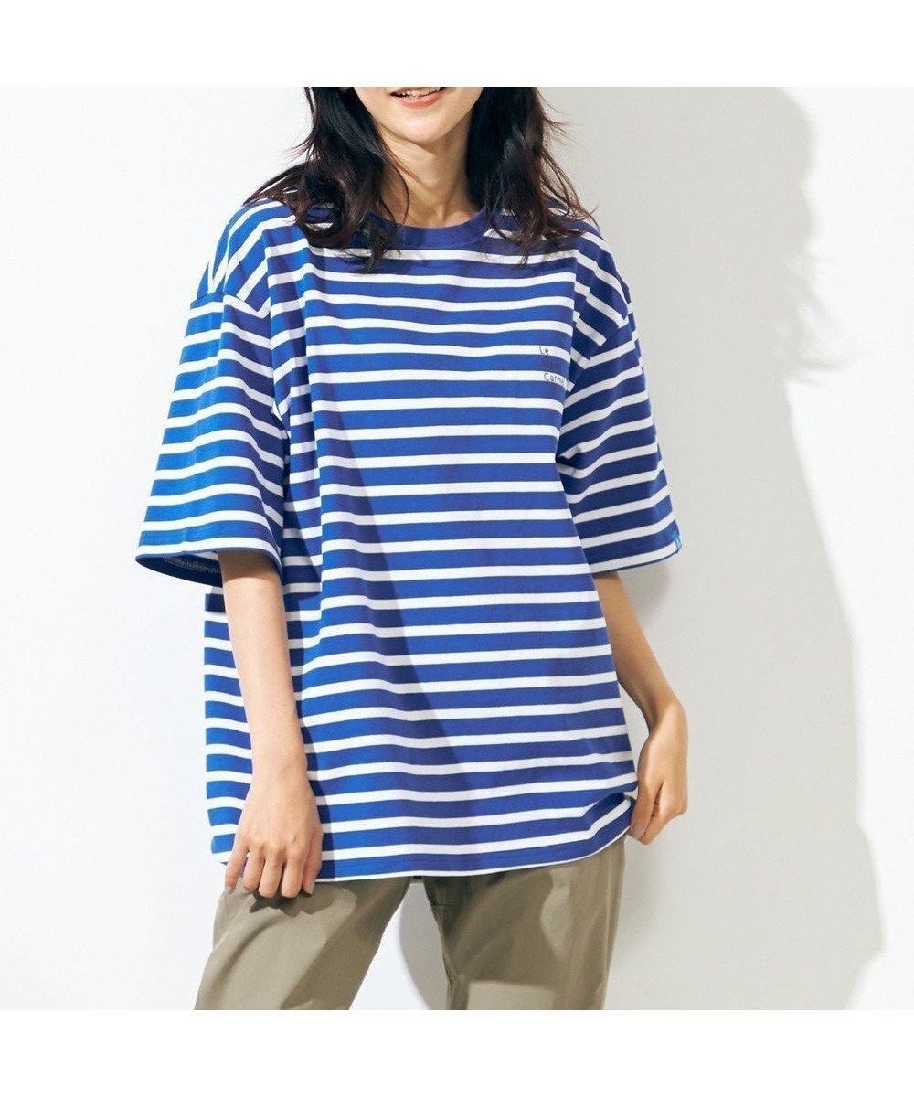 【シェアパーク/SHARE PARK / MEN】の【UNISEX】UVカット ボーダーロゴTシャツ インテリア・キッズ・メンズ・レディースファッション・服の通販 founy(ファニー)  ファッション Fashion レディースファッション Fashion for Women トップス・カットソー Cut & Sew Tops シャツ・ブラウス・オフィスカジュアル Elegant Blouses & Button-Ups ロングTシャツ・Tシャツ Longline T-Shirts & Tees カットソー・ベーシックTシャツ Cut-and-Sewn Tops / Stretch Tees & Basics ユニセックス Unisex, Genderless アウトドア Outdoor Clothing カットソー Cut and Sewn Top フレンチ French, French Style プリント Print, Printed Pattern ボーダー Border, Stripe 夏 Summer 春 Spring S/S・春夏 SS, Spring/Summer, Warm Season ブルー|ID: prp329100004553985 ipo3291000000034257742