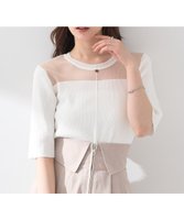 【アースミュージックアンドエコロジー/earth music&ecology】のシアーヨークニットプルオーバー 人気、トレンドファッション・服の通販 founy(ファニー) ファッション Fashion レディースファッション Fashion for Women トップス・カットソー Cut & Sew Tops ニット Knit Tops & Sweaters カジュアルプルオーバー・ニットトップス Pullovers & Knit Tops / Casual Pullovers コンパクト Compact, Small Size シアー Sheer, See-Through セーター Sweater, Knitwear デニム Denim, Jeans Material フィット Fit, Slim Fit フェミニン Feminine, Girly ポケット Pocket, Pocket Detail ヨーク Yoke, Yoke Design リブニット Rib Knit, Ribbed Knit 夏 Summer 春 Spring S/S・春夏 SS, Spring/Summer, Warm Season |ID:prp329100004553990