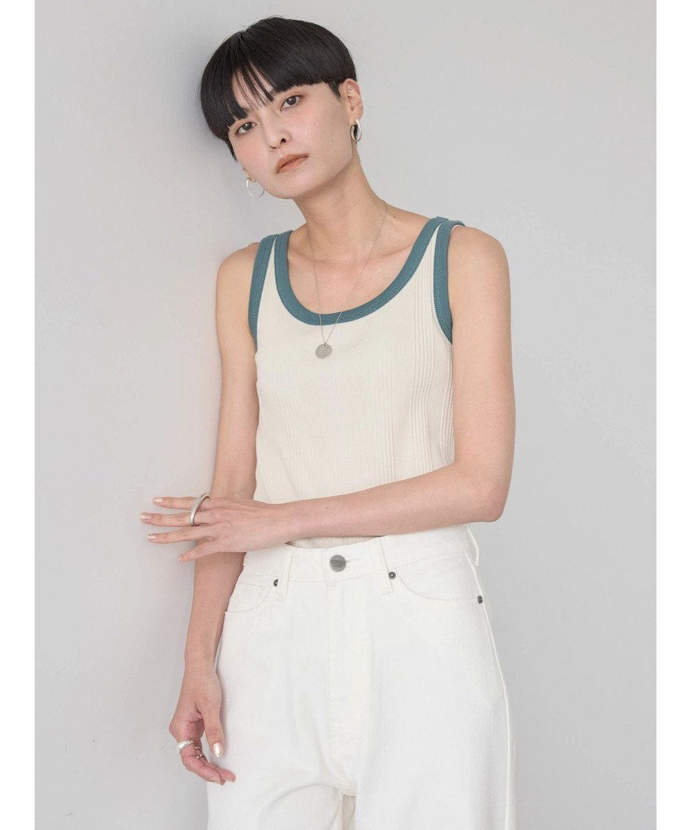 【アメリカンホリック/AMERICAN HOLIC】のバイカラーテレコタンクトップ 人気、トレンドファッション・服の通販 founy(ファニー) 　ファッション　Fashion　レディースファッション　Fashion for Women　トップス・カットソー　Cut & Sew Tops　タンク　Tank Top, Sleeveless Top　テレコ　Ribbed, Rib Stitch　ポケット　Pocket, Pocket Detail　ランダム　Random, Irregular　夏　Summer　春　Spring　S/S・春夏　SS, Spring/Summer, Warm Season　 other-1|ID: prp329100004554108 ipo3291000000032687596