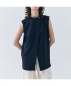 【ベイジ,/BEIGE,】の【洗える】FLEUR / フロントボタンノースリーブブラウス Navy|ID: prp329100004554227 ipo3291000000032650317