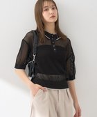 【アースミュージックアンドエコロジー/earth music&ecology】のメッシュポロニットプルオーバー Black|ID: prp329100004554251 ipo3291000000032583305
