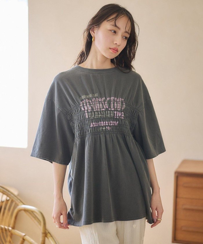 【アースミュージックアンドエコロジー/earth music&ecology】のピグメントシャーリングプルオーバー インテリア・キッズ・メンズ・レディースファッション・服の通販 founy(ファニー) https://founy.com/ ファッション Fashion レディースファッション Fashion for Women トップス・カットソー Cut & Sew Tops シャツ・ブラウス・オフィスカジュアル Elegant Blouses & Button-Ups ロングTシャツ・Tシャツ Longline T-Shirts & Tees カジュアルプルオーバー・ニットトップス Pullovers & Knit Tops / Casual Pullovers カットソー・ベーシックTシャツ Cut-and-Sewn Tops / Stretch Tees & Basics おすすめ Recommended / Our Picks カットソー Cut and Sewn Top シャーリング Shirring, Ruched フェミニン Feminine, Girly プリント Print, Printed Pattern ボトム Bottoms, Lower Wear ポケット Pocket, Pocket Detail ヴィンテージ Vintage Style 夏 Summer 春 Spring S/S・春夏 SS, Spring/Summer, Warm Season |ID: prp329100004554261 ipo3291000000032727835