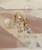 【ティアクラッセ/Tiaclasse】の【金属アレルギー対応・選べる2タイプ】クリスタルリボンピアス ゴールドA|ID: prp329100004554315 ipo3291000000032727874