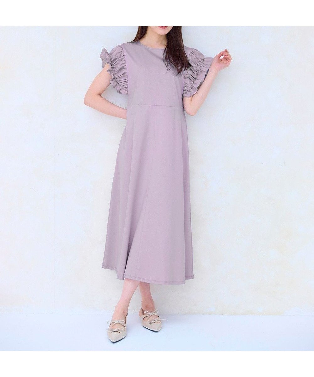 【フェルゥ/Feroux】の【洗える】ドレスシルエット カットソー ワンピース インテリア・キッズ・メンズ・レディースファッション・服の通販 founy(ファニー) 　ファッション　Fashion　レディースファッション　Fashion for Women　ワンピース　Dresses　フォーマル・パーティードレス・結婚式用ドレス　Elegant & Casual Dresses　おすすめ　Recommended / Our Picks　カットソー　Cut and Sewn Top　シャーリング　Shirring, Ruched　シンプル　Simple, Minimal　ドレス　Dress, One-Piece　フェミニン　Feminine, Girly　ミックス　Mix, Mixed Style　夏　Summer　春　Spring　S/S・春夏　SS, Spring/Summer, Warm Season　洗える　Machine Washable　サックスブルー系|ID: prp329100004554340 ipo3291000000033409895