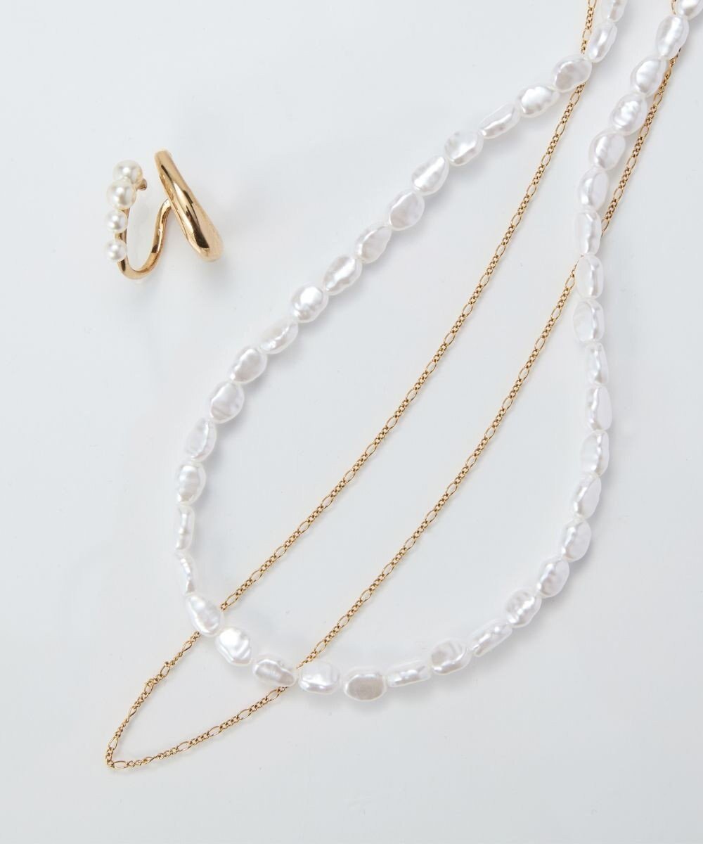 【フィービィー/phoebe】の【限定セット】クラシカルパール×チェーン2連ネックレス×ドレッシングパールイヤーカフ インテリア・キッズ・メンズ・レディースファッション・服の通販 founy(ファニー) 　ファッション　Fashion　レディースファッション　Fashion for Women　ジュエリー　Jewelry　ネックレス　Necklaces & Pendants　アクセサリー　Fashion Accessories　イヤーカフ　Ear Cuffs　クラシカル　Classical, Vintage-Inspired　片耳　One-Ear, Single Earring　シンプル　Simple, Minimal　スウェット / スエット　Sweatshirt, Sweatwear　チェーン　Chain, Chain Strap　トレンド　Trend, Trending Now　ネックレス　Necklace, Pendant Necklace　パール　Pearl, Pearl Accent　フォーマル　Formal, Dressy　メタル　Metal, Metal Parts　エレガント 上品　Elegant　ホワイト|ID: prp329100004554356 ipo3291000000032727936