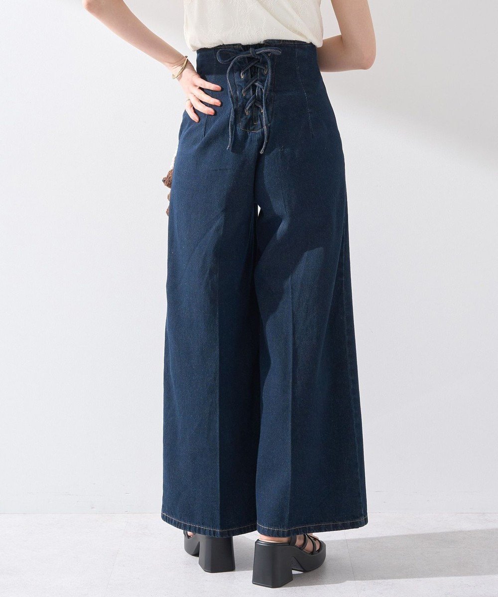 【アースミュージックアンドエコロジー/earth music&ecology】のフロントZIPバックレースアップデニム 人気、トレンドファッション・服の通販 founy(ファニー) 　ファッション　Fashion　レディースファッション　Fashion for Women　パンツ　Pants & Trousers　デニムパンツ・ジーンズ・美脚デニム　Denim Jeans & Pants　おすすめ　Recommended / Our Picks　センター　Center, Center Line　デニム　Denim, Jeans Material　フロント　Front, Front Design　ポケット　Pocket, Pocket Detail　ワイド　Wide, Wide Fit　エレガント 上品　Elegant　夏　Summer　春　Spring　S/S・春夏　SS, Spring/Summer, Warm Season　 other-1|ID: prp329100004554404 ipo3291000000033713715