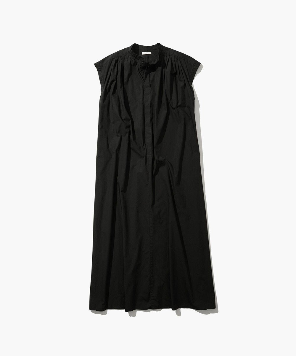 【エイトン/ATON】のNATURAL DYED COTTON LAWN タックドレス インテリア・キッズ・メンズ・レディースファッション・服の通販 founy(ファニー) 　ファッション　Fashion　レディースファッション　WOMEN　ワンピース　Dress　ドレス　Party Dresses　春　Spring　カリフォルニア　California　スタンド　Stand　スリーブ　Sleeve　スーピマ　Supima　ドレス　Dress　フレンチ　French　ヨーク　Yoke　ロング　Long　S/S・春夏　Ss・Spring/Summer　夏　Summer　エレガント 上品　Elegant　BLACK|ID: prp329100004554413 ipo3291000000032189122