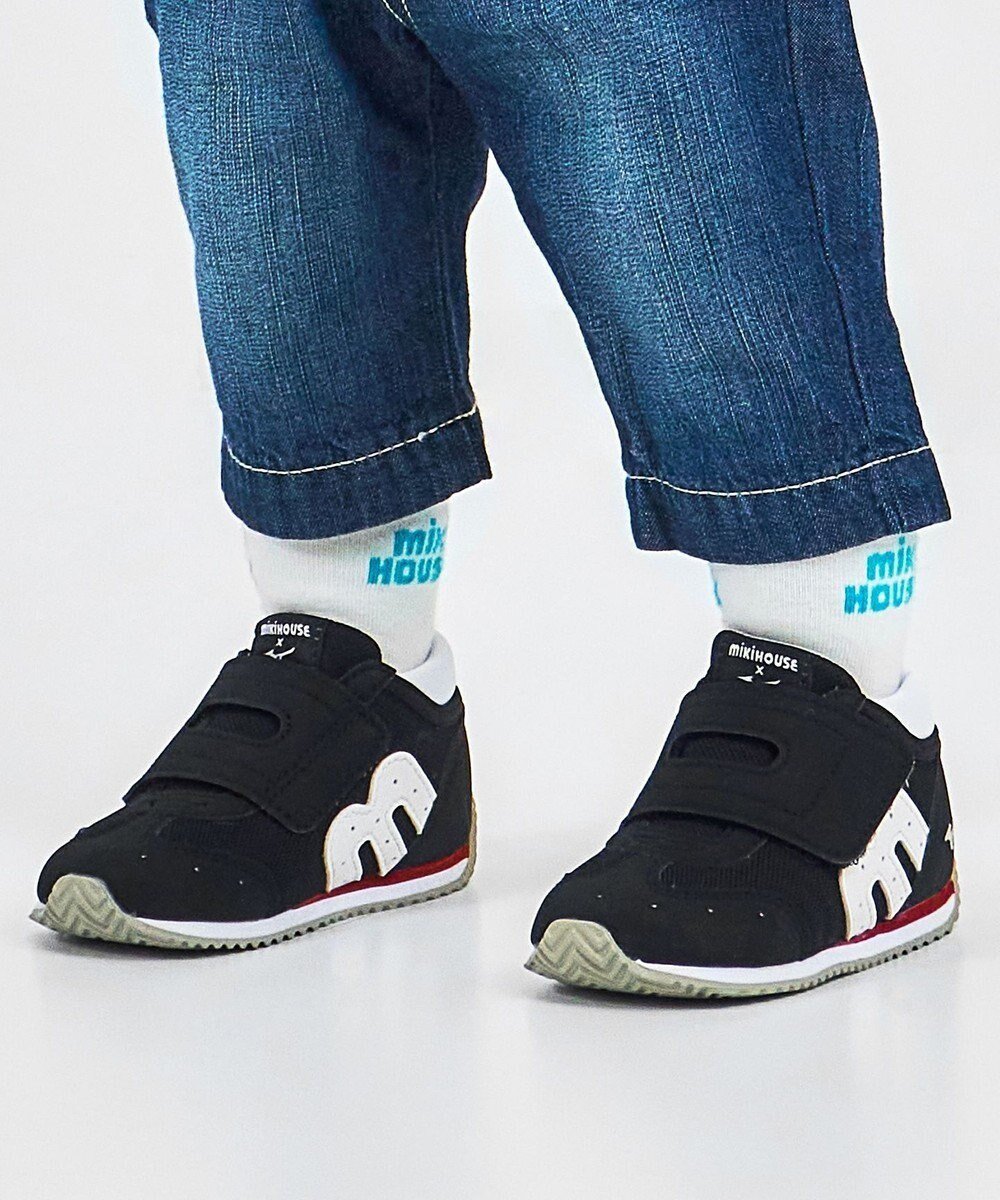 【ミキハウスホットビスケッツ/MIKI HOUSE HOT BISCUITS / KIDS】の【WEB限定】【13-15.5cm】ミズノコラボ セカンドベビーシューズ【WebLimited】 インテリア・キッズ・メンズ・レディースファッション・服の通販 founy(ファニー) 　ファッション　Fashion　キッズファッション　KIDS Children’s Clothing　インソール　Insole　シューズ　Shoes　スニーカー　Sneakers　ドット　Dot　人気　Popularity　バランス　Balance　プリント　Print　メッシュ　Mesh　おすすめ　Recommend　黒|ID: prp329100004555582 ipo3291000000032574115