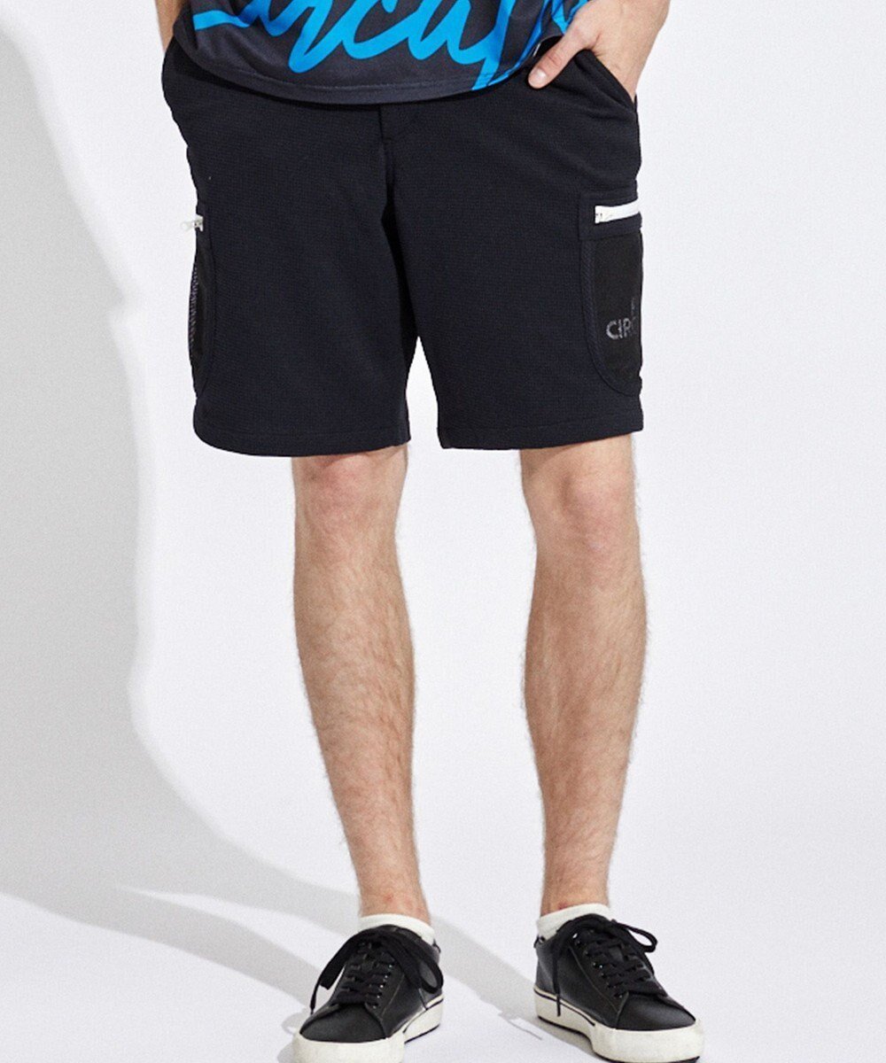 【ピーダブリュサーキュラス/PW CIRCULUS / MEN】の【MEN】ワッフルショーツ インテリア・キッズ・メンズ・レディースファッション・服の通販 founy(ファニー) 　ファッション　Fashion　メンズファッション　MEN　ボトムス　Bottoms/Men　クール　Cool　ショーツ　Shorts　プリント　Print　ポケット　Pocket　メッシュ　Mesh　ワッフル　Waffle　夏　Summer　春　Spring　S/S・春夏　Ss・Spring/Summer　透かし　Watermark　ブラック系|ID: prp329100004555614 ipo3291000000032197370