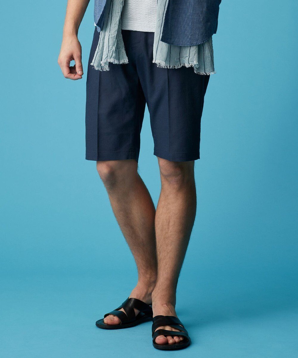 【ジョセフ アブード/JOSEPH ABBOUD / MEN】の【ウエストも伸びる/清涼/ストレッチ】ストレッチリネンシャンブレーショートパンツ インテリア・キッズ・メンズ・レディースファッション・服の通販 founy(ファニー) 　ファッション　Fashion　メンズファッション　MEN　ボトムス　Bottoms/Men　ハーフ / ショートパンツ　Short Pants　ショート　Short　ストレッチ　Stretch　プリント　Print　再入荷　Restock/Back In Stock/Re Arrival　夏　Summer　春　Spring　S/S・春夏　Ss・Spring/Summer　軽量　Lightweight　ネイビー系|ID: prp329100004555624 ipo3291000000032197457