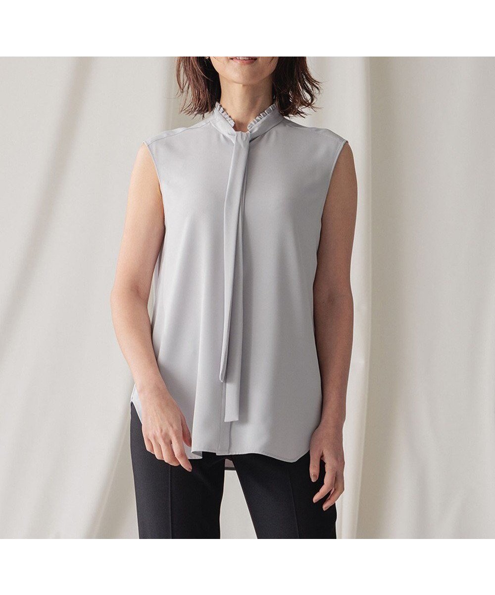 【ベイジ,/BEIGE,】の【洗える】EVA / ボウタイブラウス インテリア・キッズ・メンズ・レディースファッション・服の通販 founy(ファニー) 　ファッション　Fashion　レディースファッション　Fashion for Women　トップス・カットソー　Cut & Sew Tops　シャツ・ブラウス・オフィスカジュアル　Elegant Blouses & Button-Ups　とろみ　Fluid, Flowy Fabric　ジャケット　Jacket, Outerwear　ジョーゼット　Georgette, Semi-Sheer Fabric　ストレッチ　Stretch, Stretchy Fabric　セレモニー　Ceremony　ドレープ　Drape, Draping Fabric　ビジネス 仕事 通勤　Business / Work / Commuting　夏　Summer　定番　Standard, Basic Item　S/S・春夏　SS, Spring/Summer, Warm Season　洗える　Machine Washable　A/W・秋冬　Autumn/Winter　Ice Blue|ID: prp329100004555664 ipo3291000000034274101