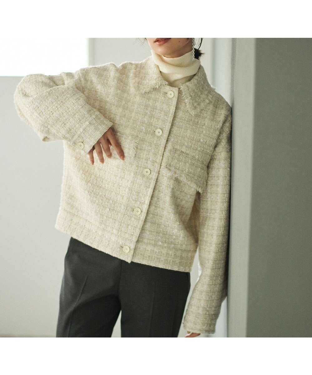 【ハッシュニュアンス/#Newans】のツイードブルゾン インテリア・キッズ・メンズ・レディースファッション・服の通販 founy(ファニー) 　ファッション　Fashion　レディースファッション　Fashion for Women　アウター　Coat / Outerwear Collection　レディースジャケット・軽アウター　Jackets　ブルゾンジャケット・スポーティアウター　Blouson Jackets　ジャケット　Jacket, Outerwear　ツイード　Twill, Twill Weave　ハンド　Hand, Handmade　ブルゾン　Blouson, Bomber Jacket　秋　Autumn　アイボリー|ID: prp329100004555665 ipo3291000000035843337