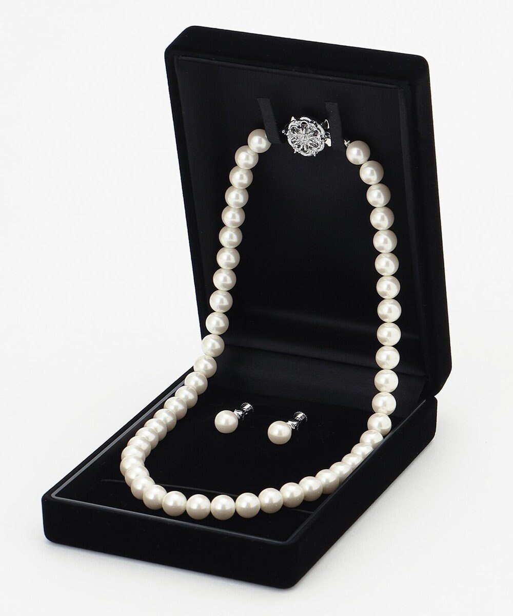 【自由区 FORMAL/JIYU-KU FORMAL】の【アクセサリーケース付き】ネックレスイヤリングセット インテリア・キッズ・メンズ・レディースファッション・服の通販 founy(ファニー) 　ファッション　Fashion　レディースファッション　Fashion for Women　ジュエリー　Jewelry　ファッションリング　Fashion Rings　イヤリング・フープ・ドロップタイプ　Hoop, Drop & Clip Earrings　ネックレス　Necklaces & Pendants　アクセサリー　Fashion Accessories　イヤリング　Earrings　コンパクト　Compact, Small Size　セレモニー　Ceremony　ネックレス　Necklace, Pendant Necklace　パール　Pearl, Pearl Accent　フォーマル　Formal, Dressy　エレガント 上品　Elegant　入学式　Entrance Ceremony　結婚式　Wedding　ブラック系|ID: prp329100004555666 ipo3291000000033414041