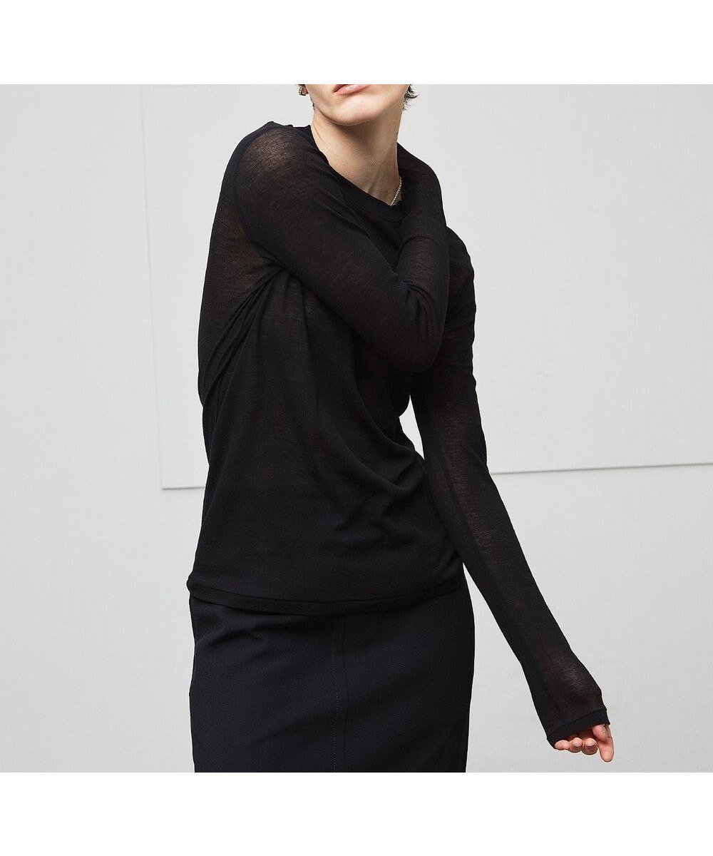 【ベイジ,/BEIGE,】の【洗える・VERY 11月号掲載】SORE / クルーネックカットソー インテリア・キッズ・メンズ・レディースファッション・服の通販 founy(ファニー) 　雑誌掲載アイテム　Magazine Items　ファッション雑誌　Fashion Magazines　ヴェリィ　VERY　ファッション　Fashion　レディースファッション　WOMEN　トップス・カットソー　Tops/Tshirt　シャツ/ブラウス　Shirts/Blouses　ロング / Tシャツ　T-Shirts　カットソー　Cut and Sewn　11月号　November Issue　インナー　Inner　カットソー　Cut And Sew　シアー　Sheer　ジャケット　Jacket　夏　Summer　定番　Standard　S/S・春夏　Ss・Spring/Summer　洗える　Washable　A/W・秋冬　Aw・Autumn/Winter・Fw・Fall-Winter　雑誌　Magazine　Black|ID: prp329100004555698 ipo3291000000032198163