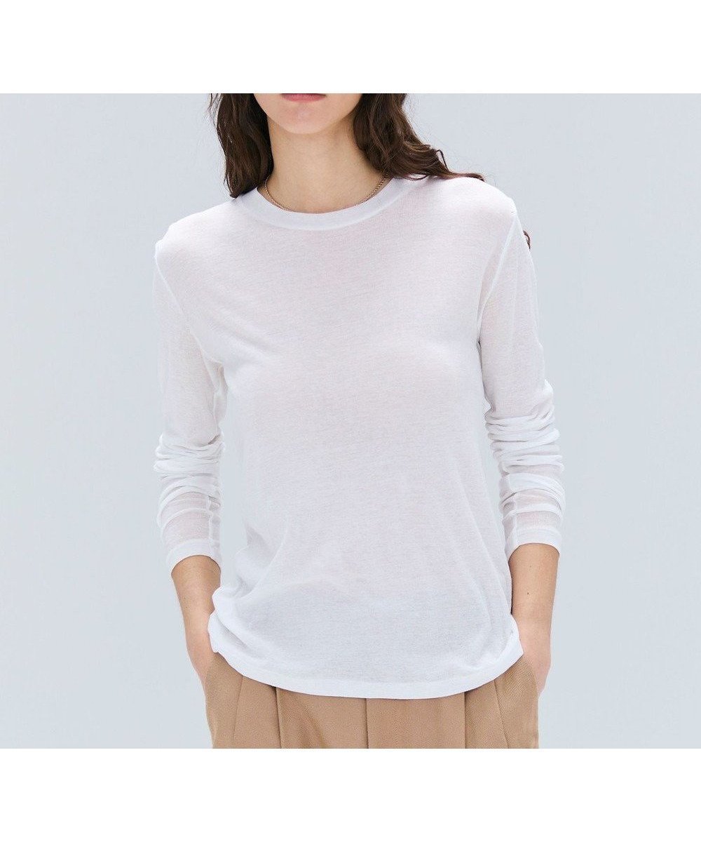 【ベイジ,/BEIGE,】の【洗える】SORE / シアーコットンクルーネックカットソー 人気、トレンドファッション・服の通販 founy(ファニー) 　ファッション　Fashion　レディースファッション　Fashion for Women　トップス・カットソー　Cut & Sew Tops　シャツ・ブラウス・オフィスカジュアル　Elegant Blouses & Button-Ups　ロングTシャツ・Tシャツ　Longline T-Shirts & Tees　カットソー・ベーシックTシャツ　Cut-and-Sewn Tops / Stretch Tees & Basics　インナー　Innerwear　カットソー　Cut and Sewn Top　シアー　Sheer, See-Through　ジャケット　Jacket, Outerwear　フィット　Fit, Slim Fit　人気　Popular, Best Seller　ビジネス 仕事 通勤　Business / Work / Commuting　夏　Summer　定番　Standard, Basic Item　S/S・春夏　SS, Spring/Summer, Warm Season　洗える　Machine Washable　A/W・秋冬　Autumn/Winter　 other-1|ID: prp329100004555698 ipo3291000000033685898