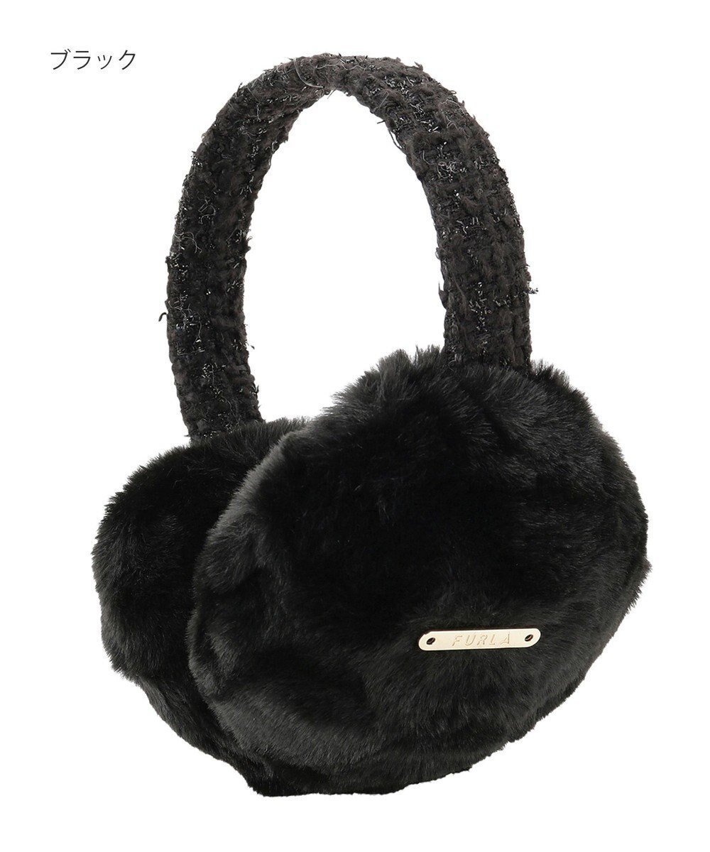 【ムーンバット/MOONBAT】のFURLA フェイクファーイヤマフ ツイードアーム インテリア・キッズ・メンズ・レディースファッション・服の通販 founy(ファニー) 　ファッション　Fashion　レディースファッション　Fashion for Women　イタリア　Italy　エレガント 上品　Elegant　コレクション　Collection, Seasonal Line　コンビ　Combo, Combination Style　ツイード　Twill, Twill Weave　パターン　Pattern, Design Print　フェイクファー　Faux Fur, Imitation Fur　再入荷　Restock / Back in Stock　A/W・秋冬　Autumn/Winter　ブラック|ID: prp329100004555746 ipo3291000000033293151