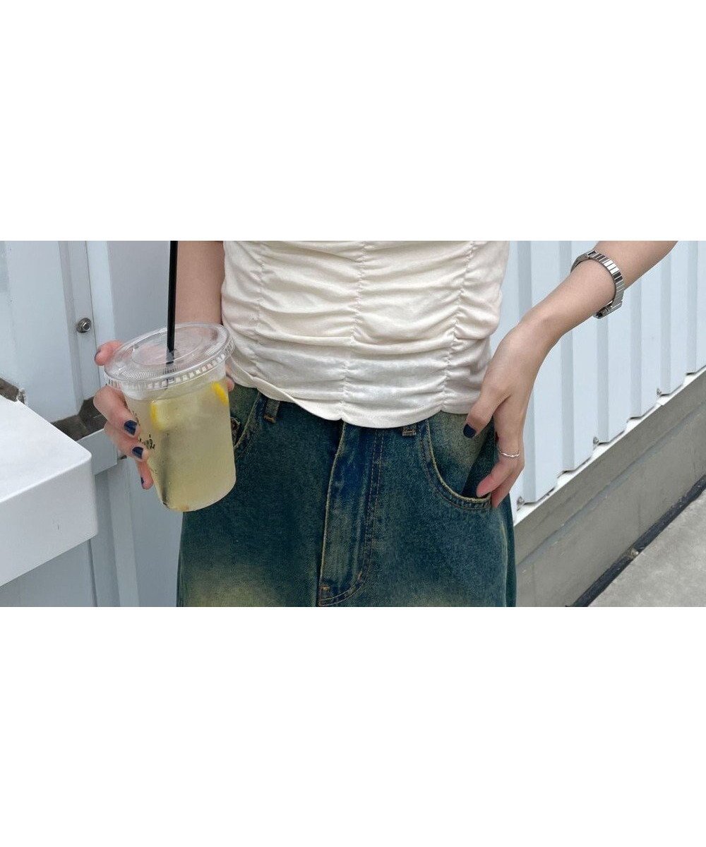 【ウィゴー/WEGO】のシャーリングラグラントップス 人気、トレンドファッション・服の通販 founy(ファニー) 　ファッション　Fashion　レディースファッション　Fashion for Women　トップス・カットソー　Cut & Sew Tops　シャツ・ブラウス・オフィスカジュアル　Elegant Blouses & Button-Ups　ロングTシャツ・Tシャツ　Longline T-Shirts & Tees　カットソー・ベーシックTシャツ　Cut-and-Sewn Tops / Stretch Tees & Basics　インナー　Innerwear　カットソー　Cut and Sewn Top　カーゴパンツ　Cargo Pants, Utility Pants　サロペ　Salopette, Salopette Dress　シャーリング　Shirring, Ruched　ショート　Short, Short Length　シンプル　Simple, Minimal　スマホ　Smartphone, Mobile Device　デニム　Denim, Jeans Material　ハイライズ　High Rise, High Waist　フロント　Front, Front Design　人気　Popular, Best Seller　夏　Summer　春　Spring　S/S・春夏　SS, Spring/Summer, Warm Season　 other-1|ID: prp329100004555832 ipo3291000000034991583