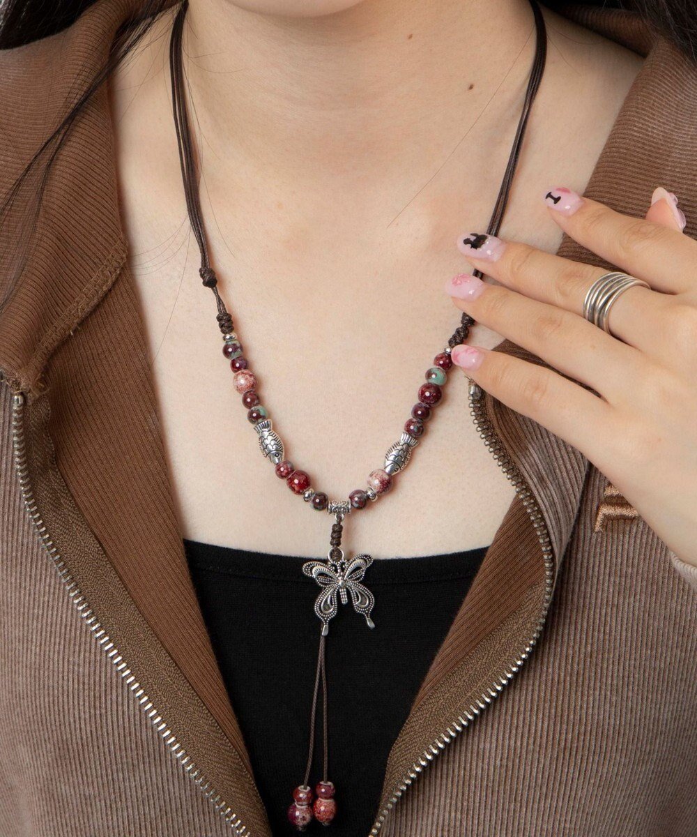 【ウィゴー/WEGO】のLバタフライビーズネックレス インテリア・キッズ・メンズ・レディースファッション・服の通販 founy(ファニー) ファッション Fashion レディースファッション Fashion for Women ジュエリー Jewelry ネックレス Necklaces & Pendants おすすめ Recommended / Our Picks アクセサリー Fashion Accessories シンプル Simple, Minimal スマホ Smartphone, Mobile Device ネックレス Necklace, Pendant Necklace バタフライ Butterfly, Butterfly Motif ボヘミアン Bohemian, Ethnic Style モチーフ Motif, Design Theme 柄2|ID: prp329100004555903 ipo3291000000034310522