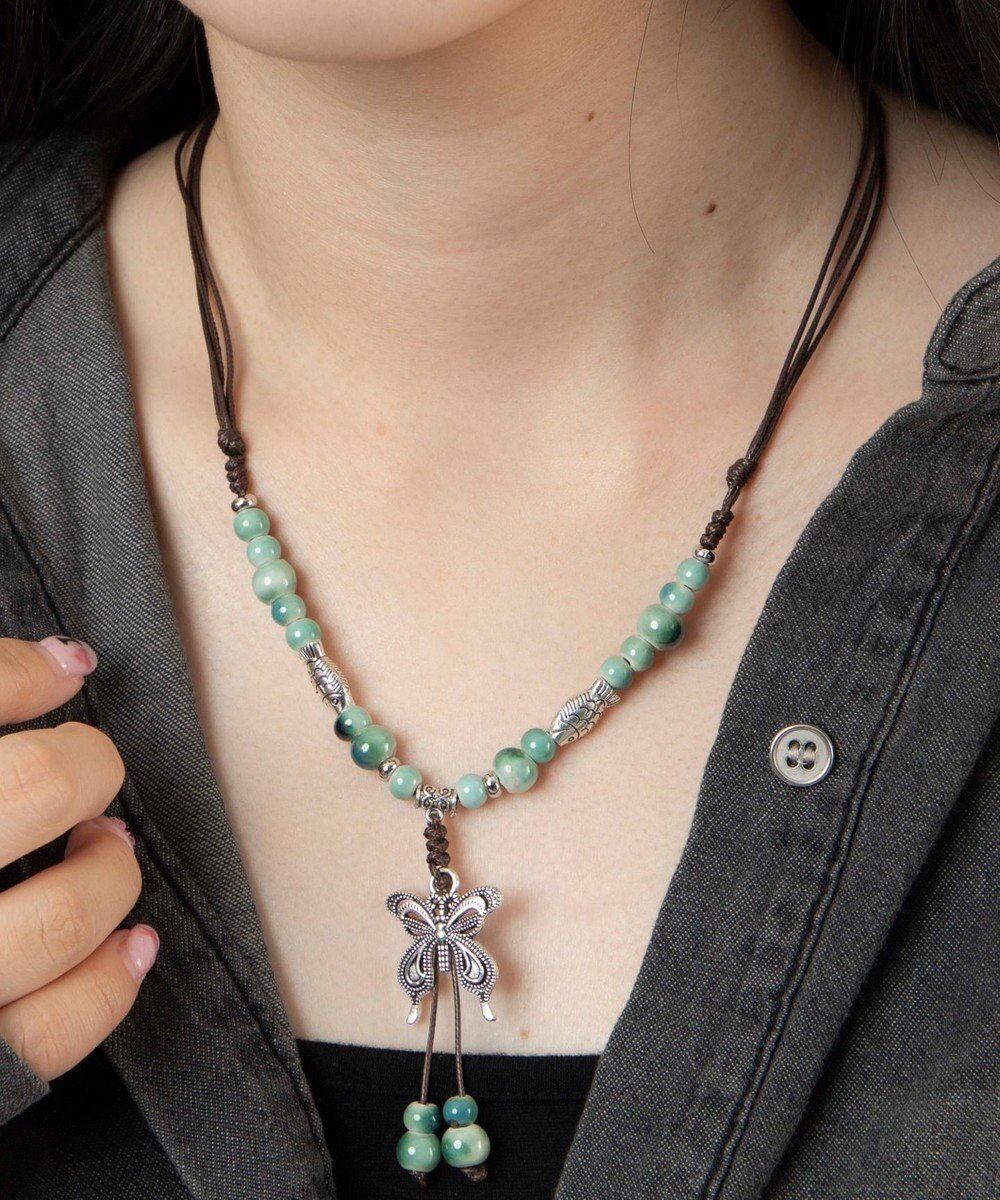 【ウィゴー/WEGO】のLバタフライビーズネックレス インテリア・キッズ・メンズ・レディースファッション・服の通販 founy(ファニー) ファッション Fashion レディースファッション Fashion for Women ジュエリー Jewelry ネックレス Necklaces & Pendants おすすめ Recommended / Our Picks アクセサリー Fashion Accessories シンプル Simple, Minimal スマホ Smartphone, Mobile Device ネックレス Necklace, Pendant Necklace バタフライ Butterfly, Butterfly Motif ボヘミアン Bohemian, Ethnic Style モチーフ Motif, Design Theme 柄3|ID: prp329100004555903 ipo3291000000034310523