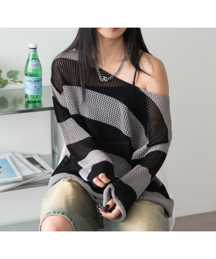 【ウィゴー/WEGO】のオフショルメッシュニット インテリア・キッズ・メンズ・レディースファッション・服の通販 founy(ファニー) https://founy.com/ ファッション Fashion レディースファッション WOMEN トップス・カットソー Tops/Tshirt ニット Knit Tops おすすめ Recommend インナー Inner キャミ Cami スマホ Smartphone セーター Sweater タンク Tank トレンド Trend ハーフ Half ボトム Bottom ボーダー Border メッシュ Mesh ロング Long 夏 Summer 春 Spring S/S・春夏 Ss・Spring/Summer 長袖 Long Sleeve |ID: prp329100004555972 ipo3291000000032200426