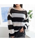 【ウィゴー/WEGO】のオフショルメッシュニット ブラックボーダー|ID: prp329100004555972 ipo3291000000032200434
