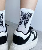 【ウィゴー/WEGO】のバックバタフライクルーソックス ホワイト|ID: prp329100004555989 ipo3291000000032200561