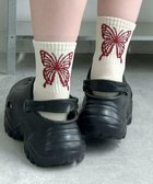 【ウィゴー/WEGO】のバックバタフライクルーソックス ホワイトアイボリー|ID: prp329100004555989 ipo3291000000032200563