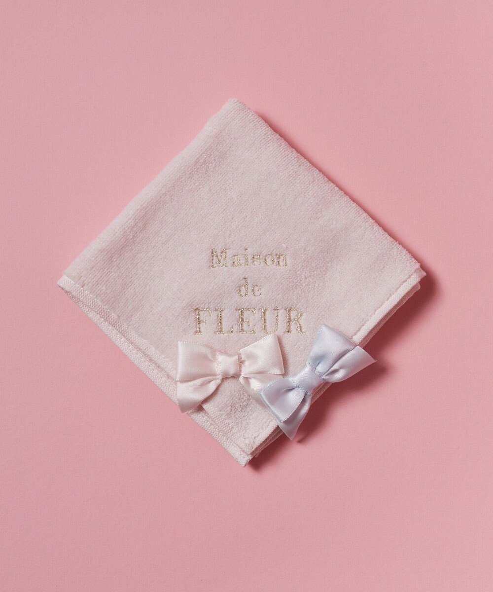 【メゾンドフルール/Maison de FLEUR】のバイカラーリボンタオルハンカチ インテリア・キッズ・メンズ・レディースファッション・服の通販 founy(ファニー) 　ファッション　Fashion　レディースファッション　Fashion for Women　ミニ財布・二つ折り財布　Wallets & Card Cases　おすすめ　Recommended / Our Picks　ギフト プレゼント　Gift / Present　タオル　Towel, Bath Towel　ハンカチ　Handkerchief, Hanky　ハンド　Hand, Handmade　リボン　Ribbon, Bow　エレガント 上品　Elegant　財布　Wallet, Purse　Light Pink|ID: prp329100004556042 ipo3291000000032573757