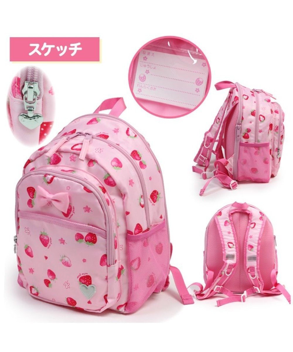 【マザーガーデン/Mother garden / KIDS】のマザーガーデン 子供用 リュックサック 【Mサイズ】《 ユニコーン / 野いちご 》 インテリア・キッズ・メンズ・レディースファッション・服の通販 founy(ファニー) 　ファッション　Fashion　キッズファッション　Fashion for Kids　ガーデン　Garden, Gardening　ガーリー　Girly, Feminine Style　キャラクター　Character, Licensed Characters　ショルダー　Shoulder, Shoulder Strap　ダブル　Double, Double-Breasted　デイパック　Daypack, Casual Backpack　ポケット　Pocket, Pocket Detail　メッシュ　Mesh, Net Fabric　リボン　Ribbon, Bow　リュック　Backpack, Rucksack　旅行　Travel　スケッチ柄|ID: prp329100004556769 ipo3291000000033896424