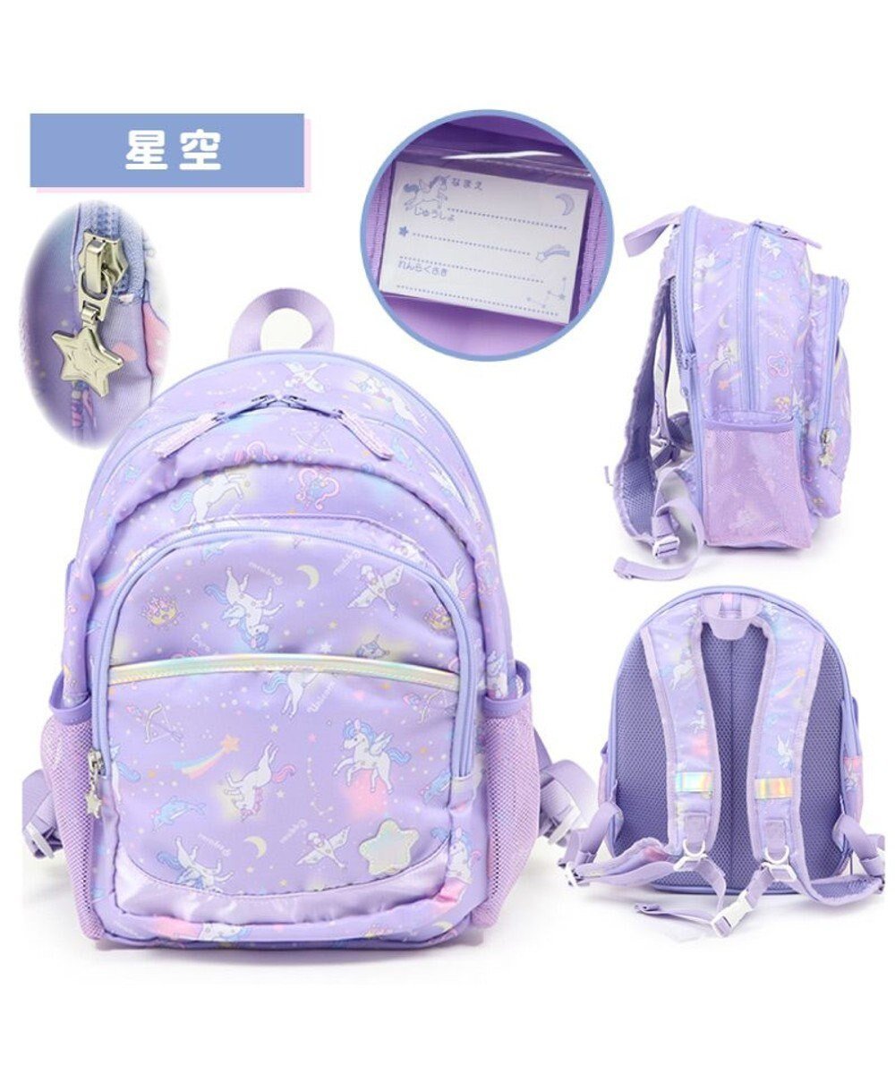 【マザーガーデン/Mother garden / KIDS】のマザーガーデン 子供用 リュックサック 【Mサイズ】《 ユニコーン / 野いちご 》 インテリア・キッズ・メンズ・レディースファッション・服の通販 founy(ファニー) 　ファッション　Fashion　キッズファッション　Fashion for Kids　ガーデン　Garden, Gardening　ガーリー　Girly, Feminine Style　キャラクター　Character, Licensed Characters　ショルダー　Shoulder, Shoulder Strap　ダブル　Double, Double-Breasted　デイパック　Daypack, Casual Backpack　ポケット　Pocket, Pocket Detail　メッシュ　Mesh, Net Fabric　リボン　Ribbon, Bow　リュック　Backpack, Rucksack　旅行　Travel　星空柄|ID: prp329100004556769 ipo3291000000033896427