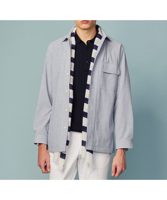 【ジョセフ アブード/JOSEPH ABBOUD / MEN】の【清涼・軽量・夏の軽羽織】クールサッカー ライトシャツ アウター インテリア・キッズ・メンズ・レディースファッション・服の通販 founy(ファニー) https://founy.com/ ファッション Fashion メンズファッション Fashion for Men アウター Men's Coats Outerwear ブルゾンジャケット / カジュアルアウター Bomber Jackets & Blousons おすすめ Recommended / Our Picks クール Cool, Chic サッカー Seersucker, Summer Fabric ジャケット Jacket, Outerwear ストレッチ Stretch, Stretchy Fabric ブルゾン Blouson, Bomber Jacket リネン Linen, Linen Fabric 夏 Summer 定番 Standard, Basic Item 春 Spring S/S・春夏 SS, Spring/Summer, Warm Season 羽織 Haori, Light Jacket 軽量 Lightweight, Ultra Light |ID: prp329100004556805 ipo3291000000033300388