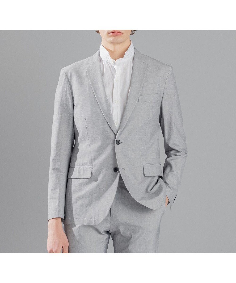 【ジョゼフ オム/JOSEPH HOMME / MEN】のリネンシャンブレーストレッチ ジャケット インテリア・キッズ・メンズ・レディースファッション・服の通販 founy(ファニー) 　ファッション　Fashion　メンズファッション　Fashion for Men　アウター　Men's Coats Outerwear　テーラードジャケット　Tailored Jackets & Blazers　シェイプ　Shape, Slim Fit　シャンブレー　Chambray, Denim-Like Fabric　ジャケット　Jacket, Outerwear　ストレッチ　Stretch, Stretchy Fabric　セットアップ　Set-Up, Coordinated Outfit　センター　Center, Center Line　フラップ　Flap, Flap Pocket　ベーシック　Basic, Essential　ポケット　Pocket, Pocket Detail　夏　Summer　春　Spring　S/S・春夏　SS, Spring/Summer, Warm Season　ライトグレー系|ID: prp329100004556813 ipo3291000000033590714
