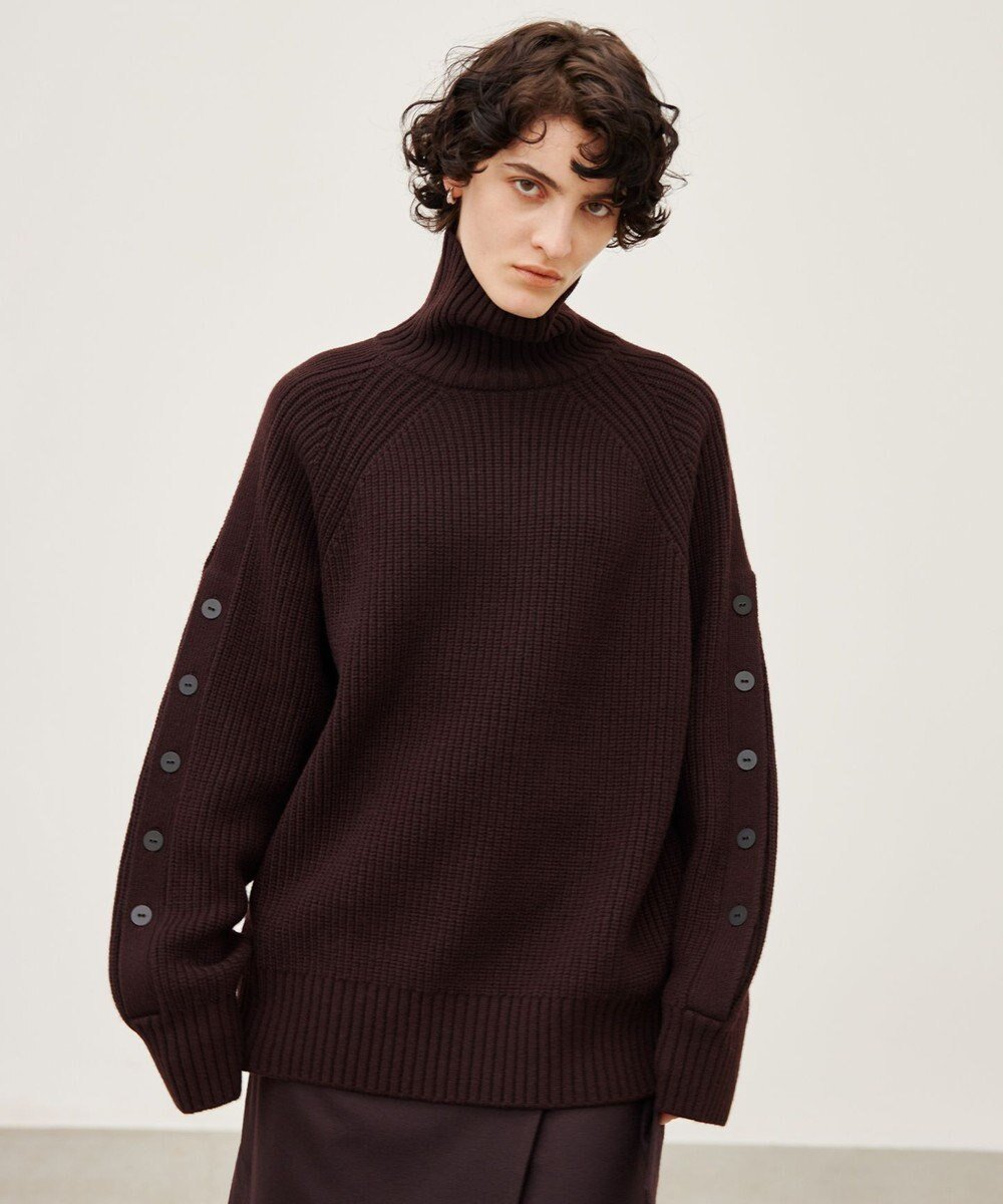 【ベイジ,/BEIGE,】の【洗える】LEADER / ボタンディティールハイネックトップス インテリア・キッズ・メンズ・レディースファッション・服の通販 founy(ファニー) 　ファッション　Fashion　レディースファッション　Ladies' Fashion Online　トップス・カットソー　Tops/Tshirt　ニット　Knit Tops　おすすめ　Recommend　インナー　Inner　シンプル　Simple　スリット　Slit　セーター　Sweater　ベーシック　Basic　ボトム　Bottom　リュクス　Luxe　洗える　Washable　A/W・秋冬　Aw・Autumn/Winter・Fw・Fall-Winter　Bordeaux|ID: prp329100004556852 ipo3291000000032575518
