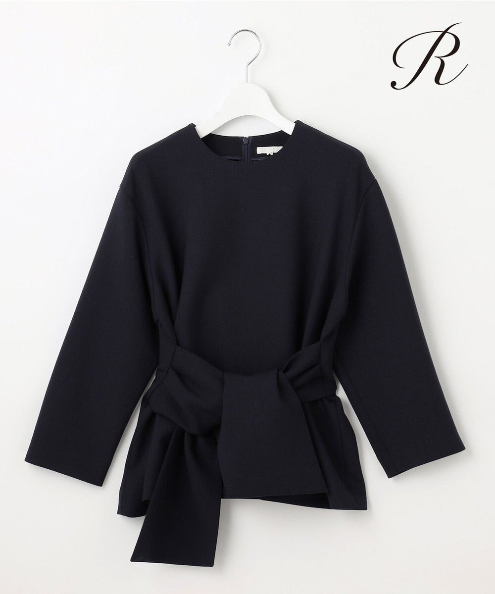 【23区/NIJYUSANKU】の【R(アール)】ウールダブルクロス ウエストリボンブラウス 人気、トレンドファッション・服の通販 founy(ファニー) 　ファッション　Fashion　レディースファッション　Fashion for Women　トップス・カットソー　Cut & Sew Tops　シャツ・ブラウス・オフィスカジュアル　Elegant Blouses & Button-Ups　コレクション　Collection, Seasonal Line　ストレッチ　Stretch, Stretchy Fabric　人気　Popular, Best Seller　フォルム　Silhouette, Form　フロント　Front, Front Design　リボン　Ribbon, Bow　A/W・秋冬　Autumn/Winter　冬　Winter / This Winter　2024年　2024　2024-2025秋冬・A/W　Autumn/Winter 2024–25 AW24–25　 other-1|ID: prp329100004556855 ipo3291000000033673224