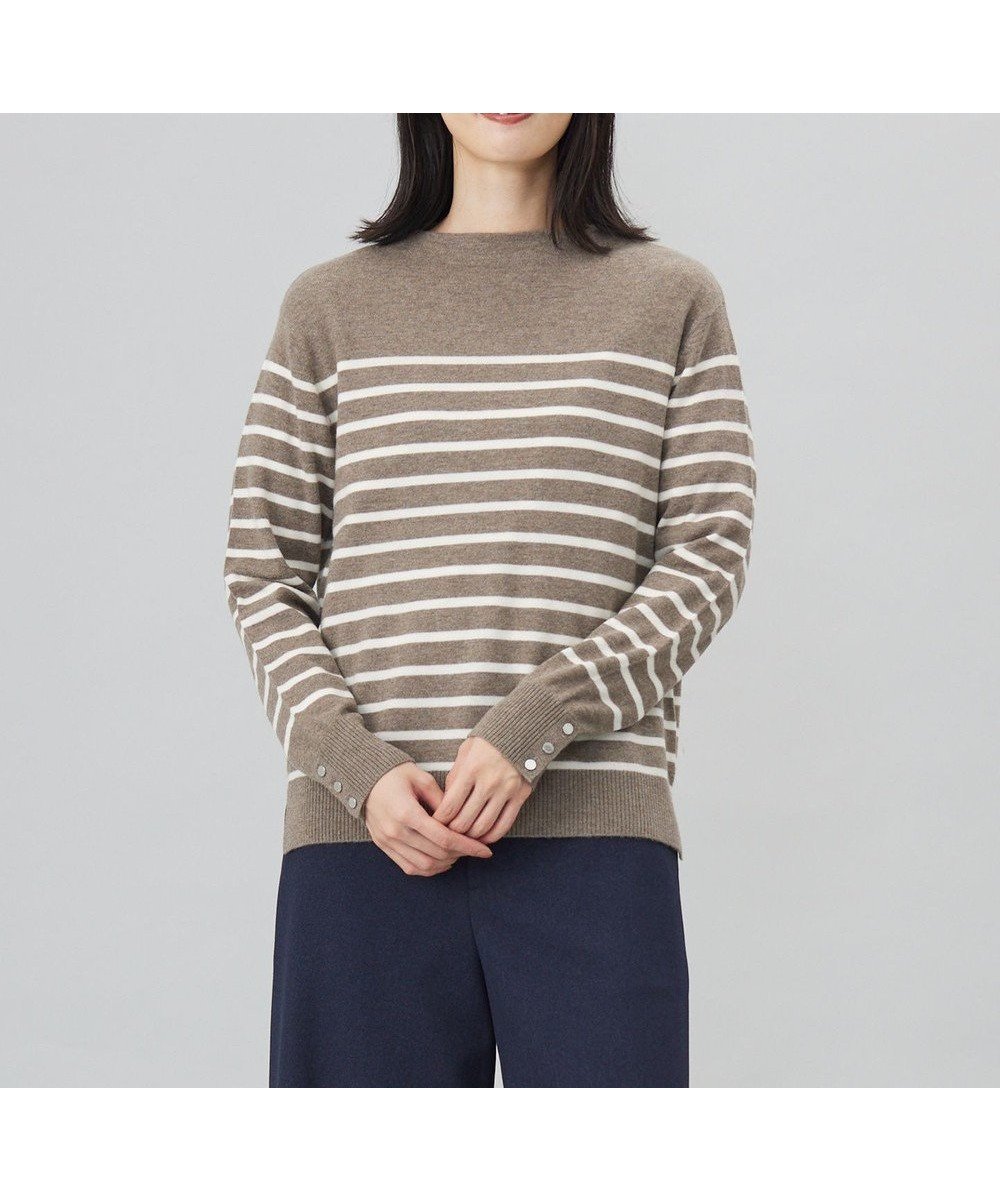 【ジェイ プレス/J.PRESS】の【洗える】SOFT TOUCH WOOL 立ち襟 ボーダー ニット インテリア・キッズ・メンズ・レディースファッション・服の通販 founy(ファニー) 　ファッション　Fashion　レディースファッション　Fashion for Women　トップス・カットソー　Cut & Sew Tops　ニット　Knit Tops & Sweaters　洗える　Machine Washable　セーター　Sweater, Knitwear　バランス　Balance, Style Balance　ベーシック　Basic, Essential　ボーダー　Border, Stripe　A/W・秋冬　Autumn/Winter　モカ×オフ系|ID: prp329100004556896 ipo3291000000032617216